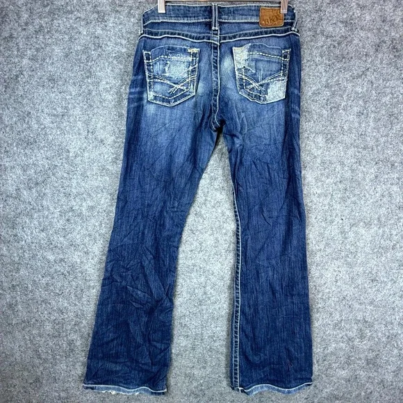 Buckle BKE Sabrina Bootcut Jeans Women 26 Blue Denim Stretch Y2K Contrast Stitch - Picture 1 of 11